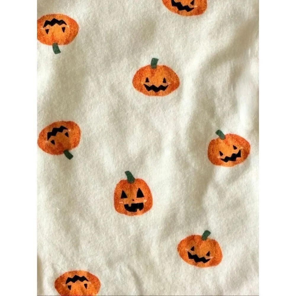 GAP Old Navy Infant Baby 3-6 Months Long-Sleeve Pumpkin Printed Drop-Waist Dress